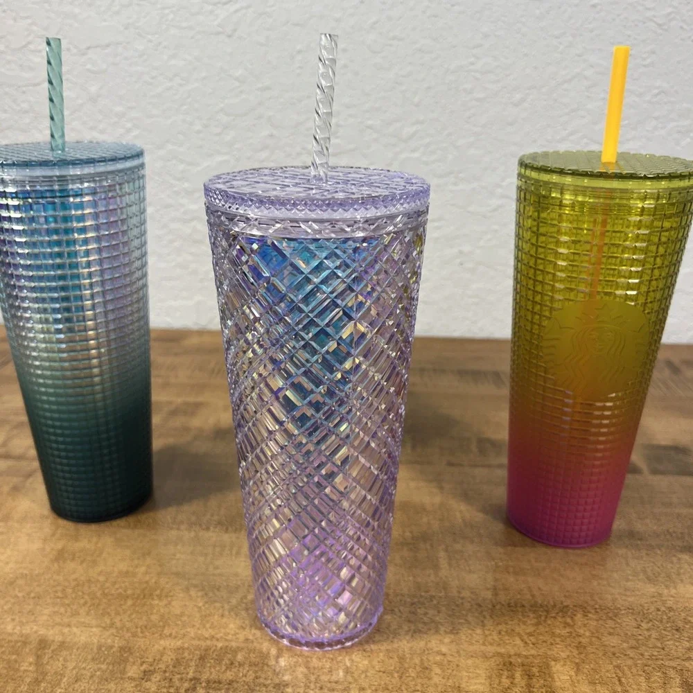 Starbucks Venti 24oz. Travel Tumblers, Grid, Studded Designs Lot Of 3‎